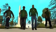 The first person from the left is Ryder in Grand Theft Auto San Andreas (Image via Rockstar Games)